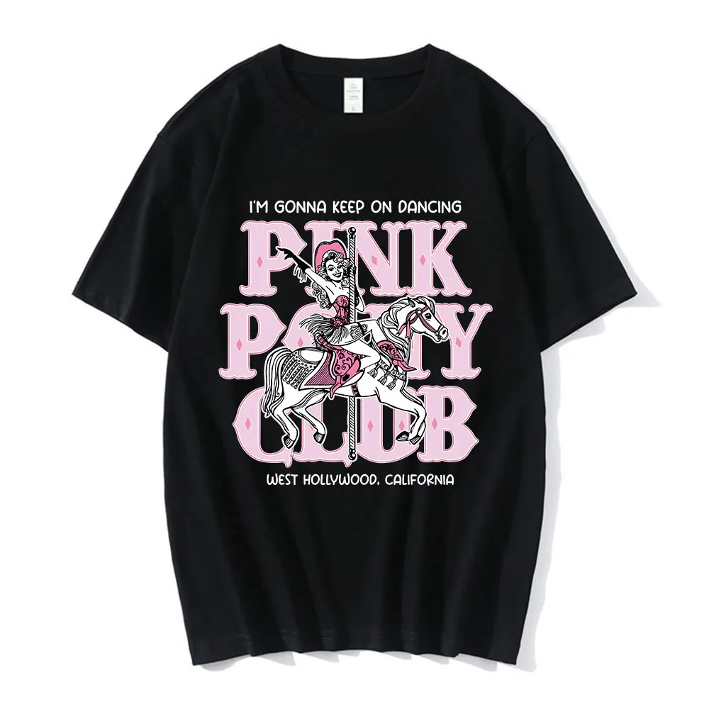 Pink Pony Club Chappell Roan T-shirt Men's Women Fashion Hip Hop Midwest Princess Country Music T Shirt Cotton Casual T-shirts