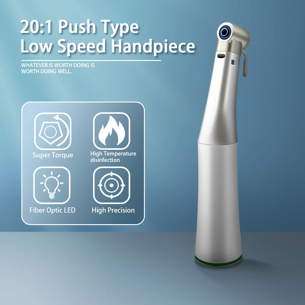 3000 Hours Durable Odontologia Tooth Drill Tools Dental 20:1 Implant Fiber Optic Led Contra Angle Low Speed Handpiece Turbine