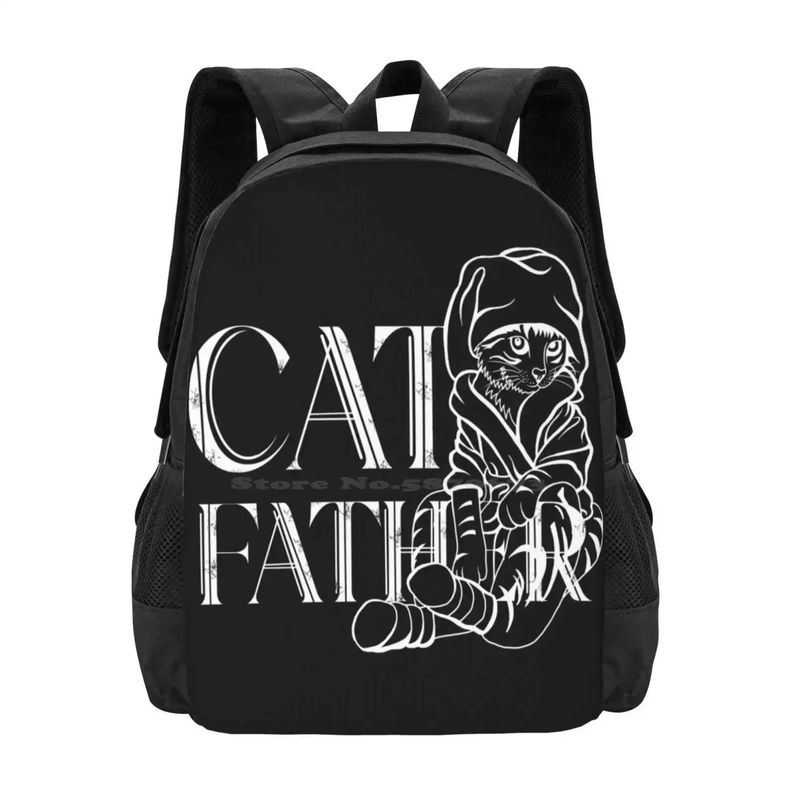 Cat Father Stickers ,Pet Lovers. Hot Sale Schoolbag Backpack Fashion Bags Cat Father Cat Bath Cat Towel Pet Lovers Cat Paws Show