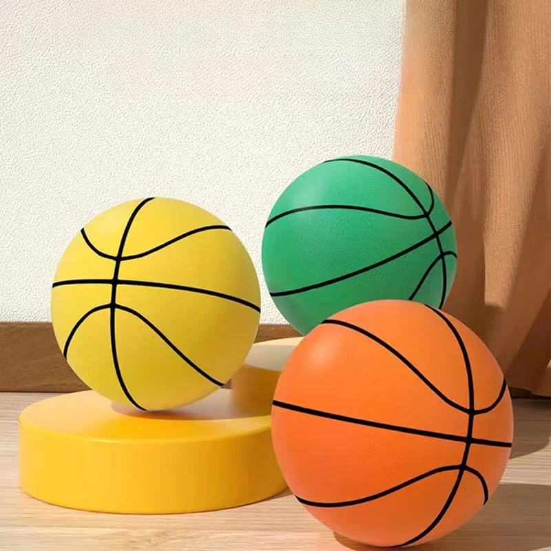 Pelota silenciosa para baloncesto, Yoga, Fitness, hogar, interior, silenciosa, pelota para niños, esponja elástica, entrenamiento silencioso, pelota de cuero pequeña