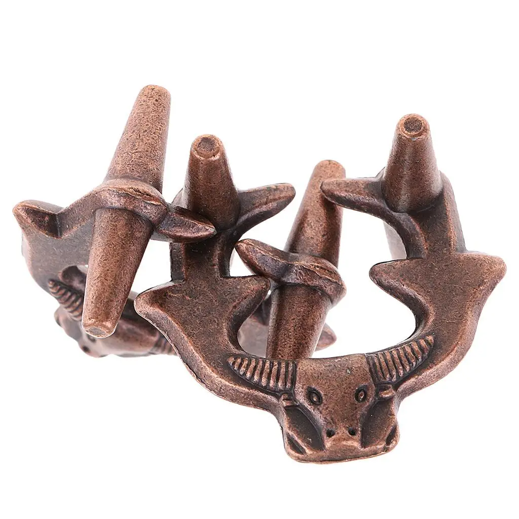 

1pc Kids IQ Training Toy Mind Game Brain Teaser Bull Lock Puzzle Magic Trick