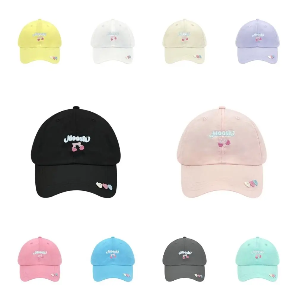 Katoenen kersen baseballpet Verstelbaar ademend Casual zonneschermhoed Zonbescherming Japanse stijl Brede rand Grote hoofdkap Unisex