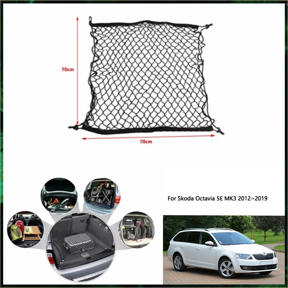 Dla Skoda Octavia 5E MK3 2012 ~ 2019 2013 2014 2015 2016 2017 Siatka bagażnika samochodowego Wewnętrzny organizer bagażu Automatyczna organizacja
