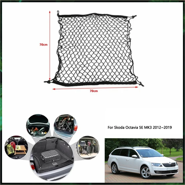Dla Skoda Octavia 5E MK3 2012 ~ 2019 2013 2014 2015 2016 2017 Siatka bagażnika samochodowego Wewnętrzny organizer bagażu Automatyczna organizacja