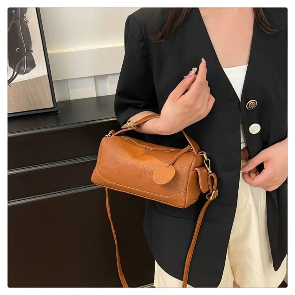 

Vintage Single Shoulder Bag Top Handle Light Luxury Tote Pillow Bag PU Leather Large Capacity Tote Handbags Fashion Accessory