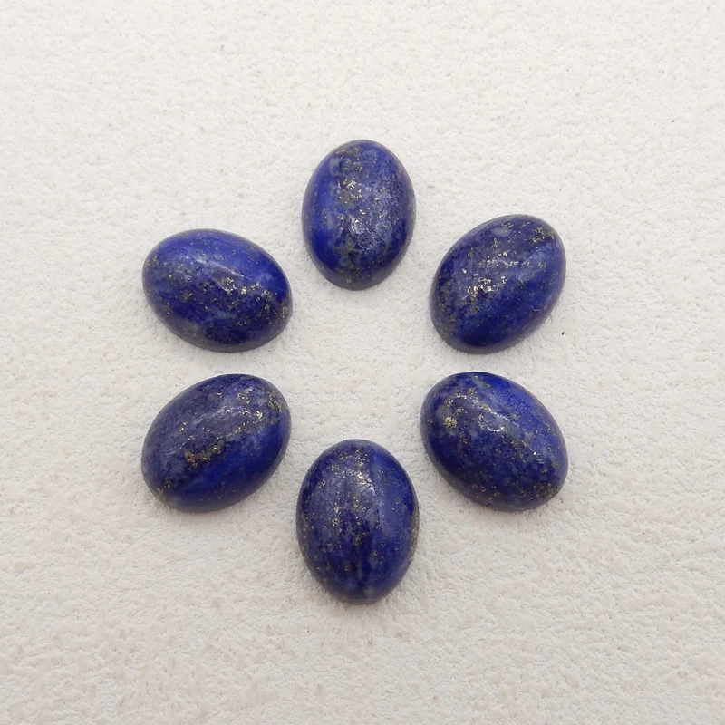 6pcs Natural Stone Cabochons Lapis Lazuli Cameo Fit DIY Ring Bracelet Necklace Earrings Making Jewelry Finding 16x12x7mm 15g