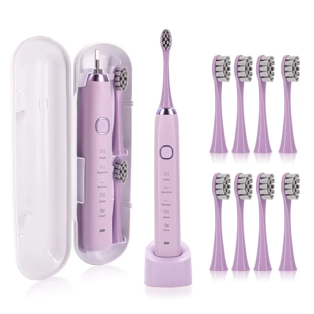Sonic Elektrische Zahnbürste Smart Ultraschall Dental Zähne Bleaching Wiederaufladbare Erwachsene Zahnbürste Sarmocare S100 Mit 8 Bürstenkopf
