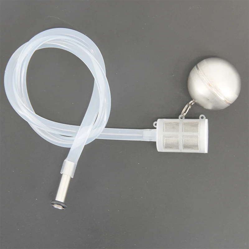Pływająca rurka dozująca do beczki piwa z filtrem 80Mesh, pasująca do beczek piwa typu Ball Lock i Pin Lock, pływak ze stali nierdzewnej, silikonowa rurka 60cm.