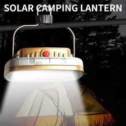 Solar Camping Lantern Outdoor Waterproof Emergency Work Lamp Super Bright Tent Light Rechargeable Flashlight For Fishing Hiking