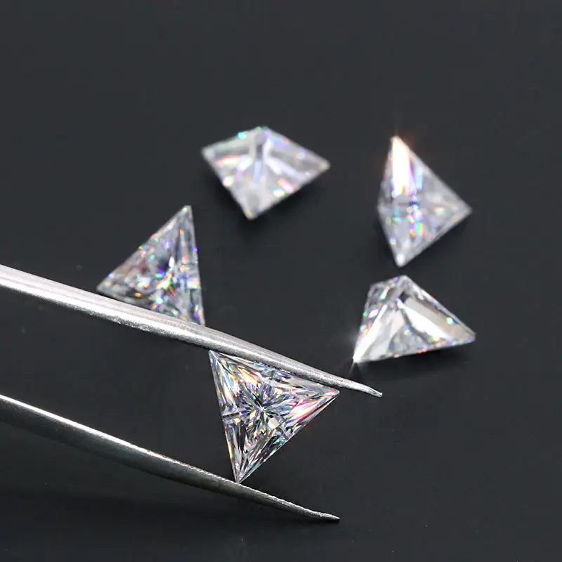 Real 0.08-10ct Rare Triangle Cut Moissanite Loose Stones Real D Color Fat Triangle Trillion Shape Certified Moissanite Diamonds