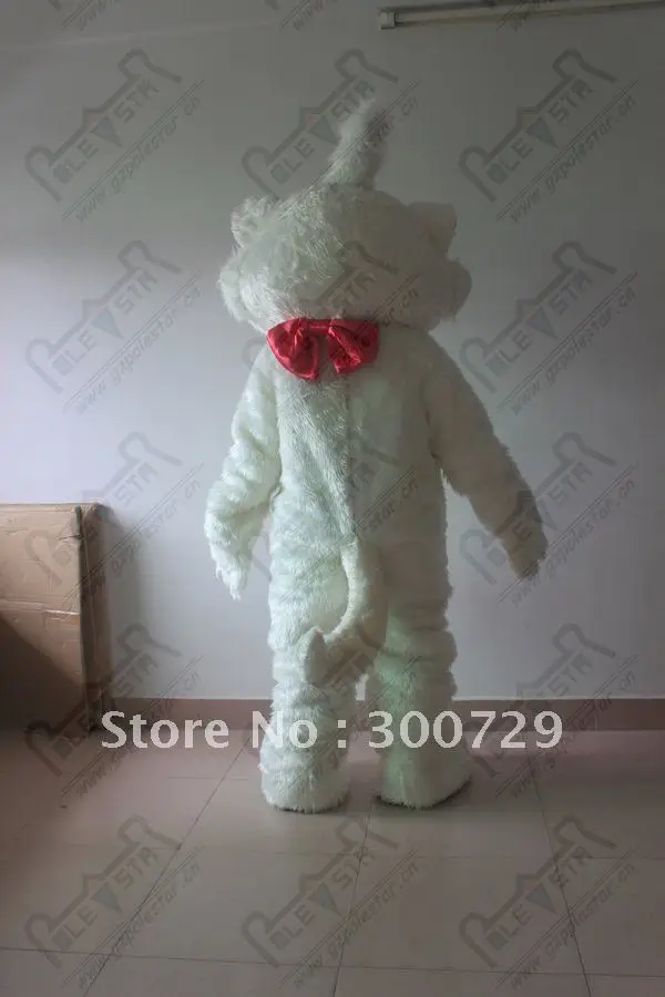 Costume de mascotte de chat blanc pour adulte, robe d'halloween et de noël, accessoires complets, nouvelle collection