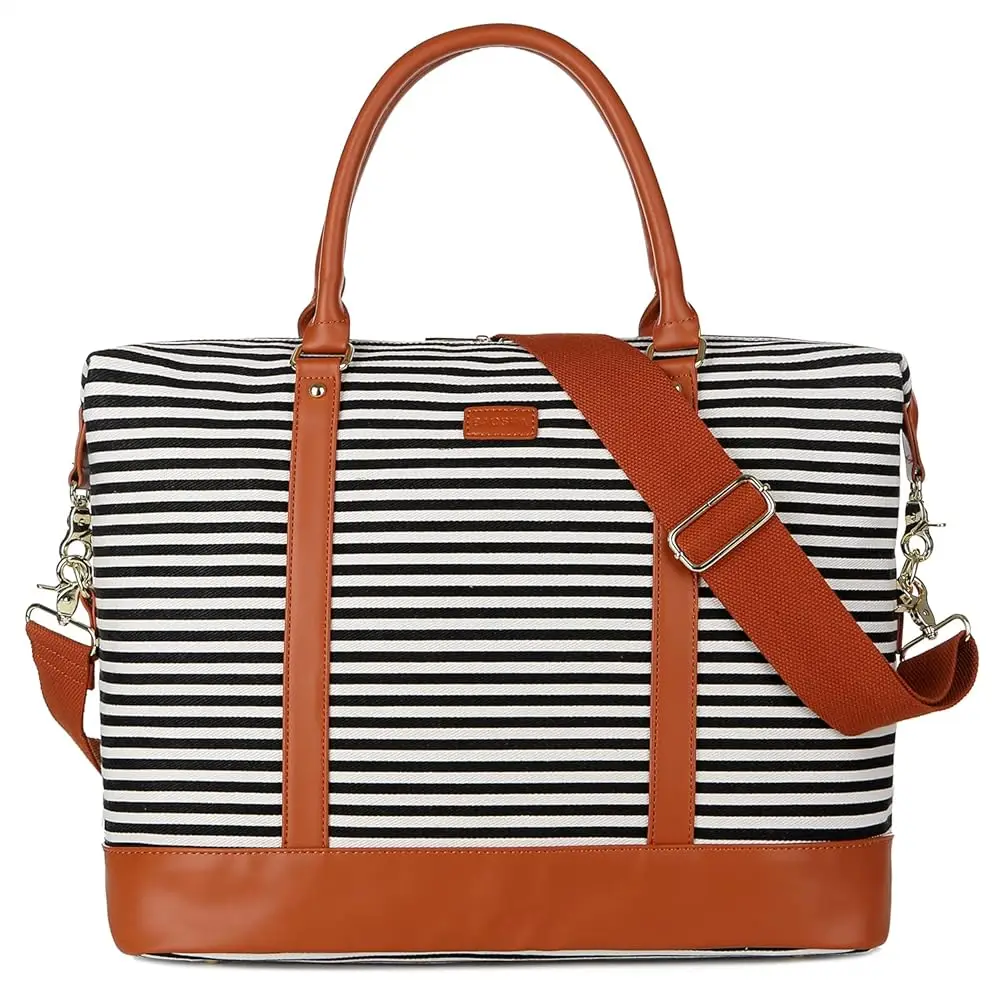

BAOSHA HB-28 Ladies Women Canvas Travel Weekender Bag Overnight Carry-on Duffel Tote Bag