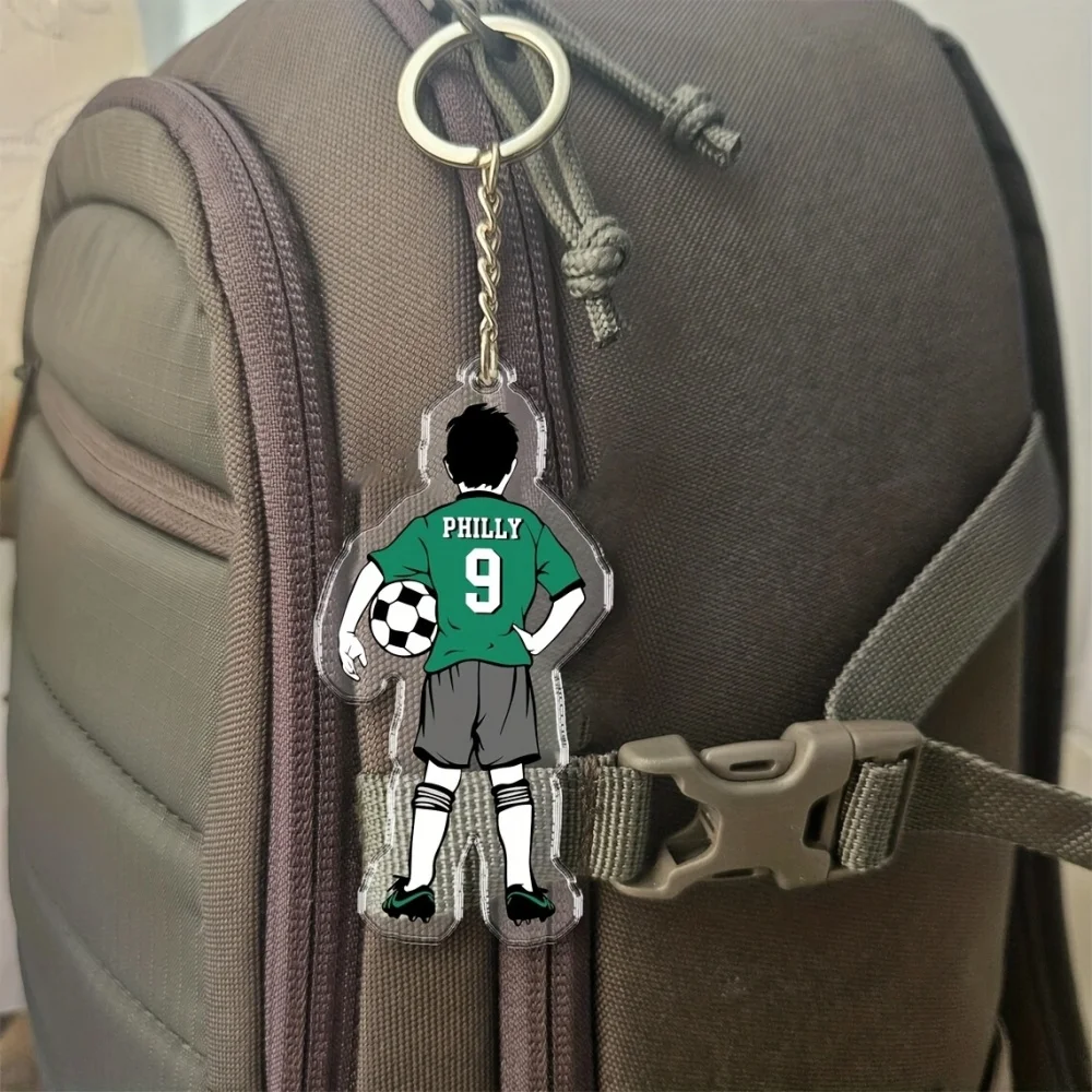 Personalized Soccer Bag Tag, Custom Name Keychain