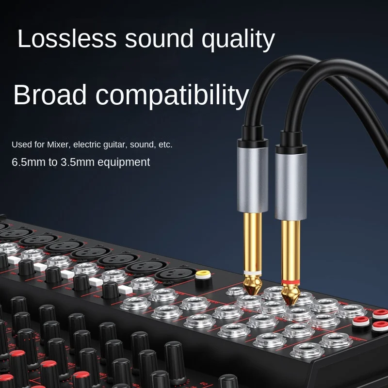 Dual 6.5 to 3.5 Audio cable Double 6.35MM to type C 1 to 2 Aux Cable for Laptop Mobile Phone Mixing Console Power Audio Cable