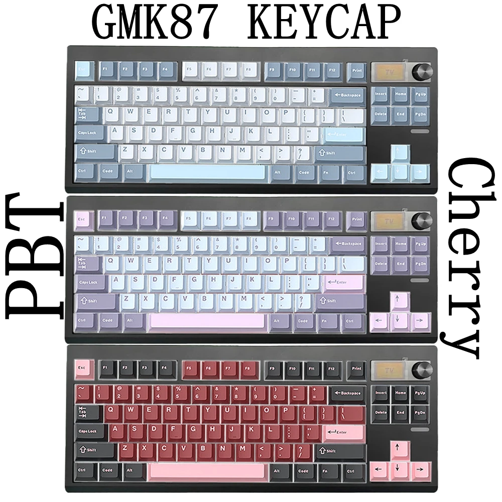 

GMK67 GMK87 Cherry Keycaps PBT Key Cap Mechanical Game Wireless USB Keyboard Accessories Suitable for MX Switch Keycap 125keys