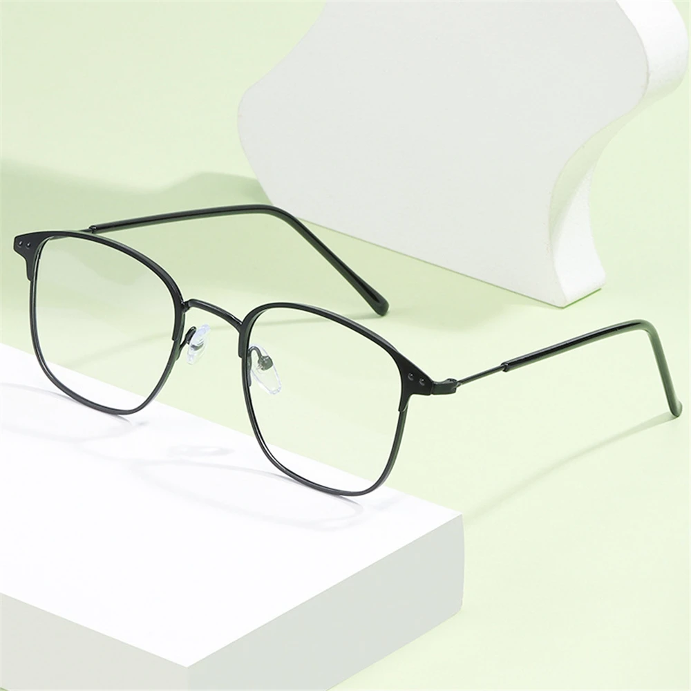 Half Rim Anti Blue Light Photochromic Glasses Men Women UV400 Square Sunglasses Anti Radiation Lens Computer Gaming Eyeglasses