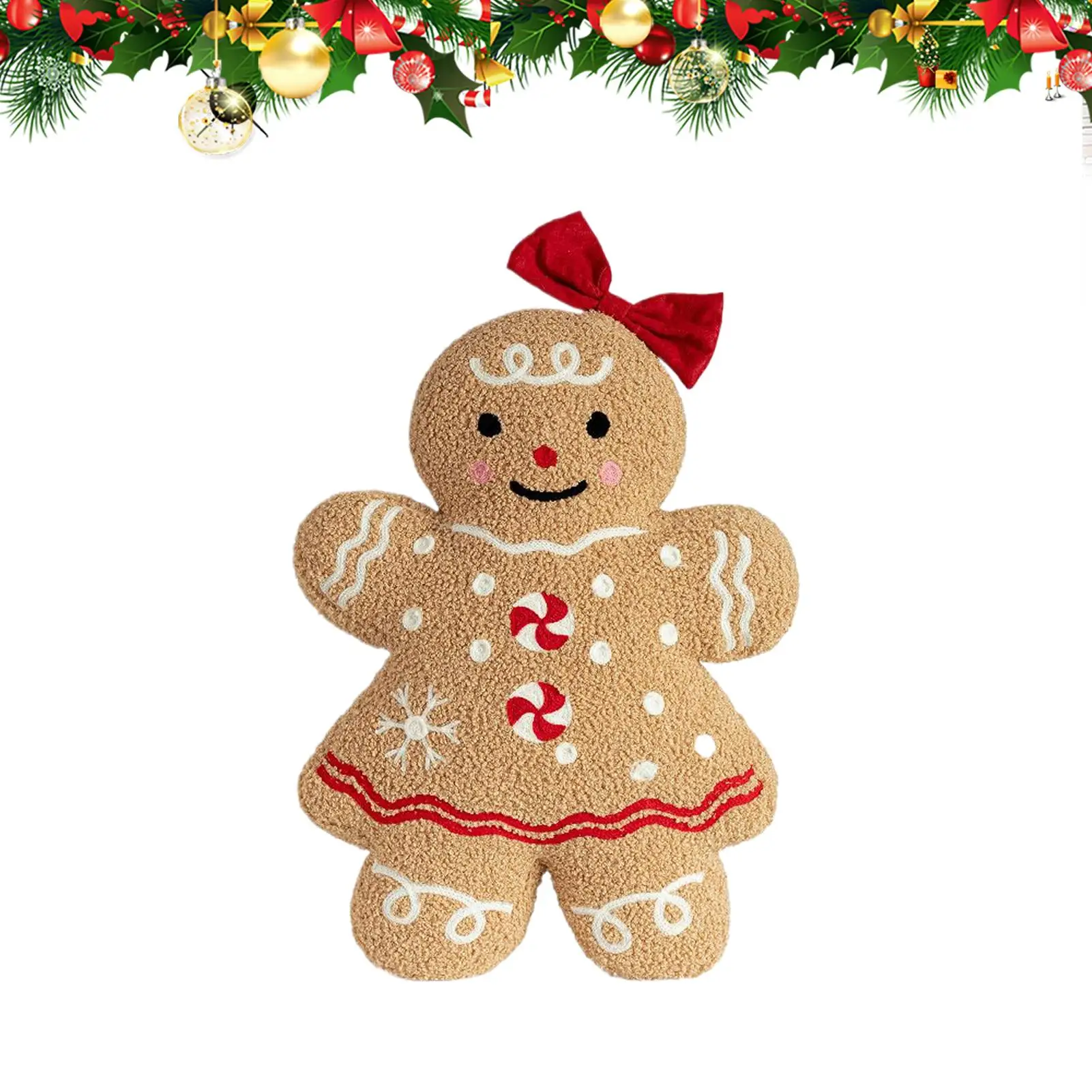

Plush Gingerbread Man Gingerbread Throw Pillow Soft Desktop Ornament Christmas Decor For Bedroom Chair Car Home Living Room Sofa