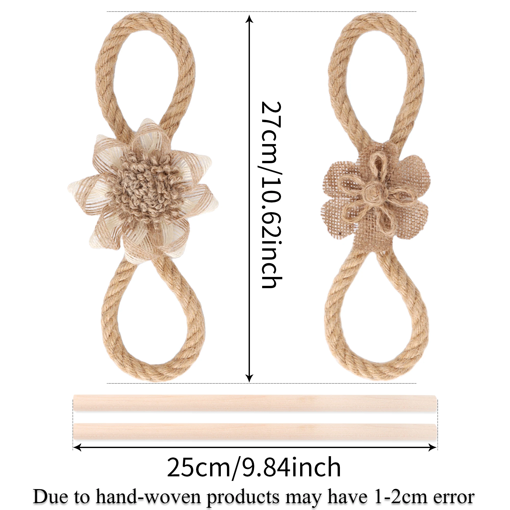 Wooden stick Tie Flowers Curtain binding rope Buckle Clip Bedroom Hanging Curtain Holders Backs Curtain Accessories Home Decor