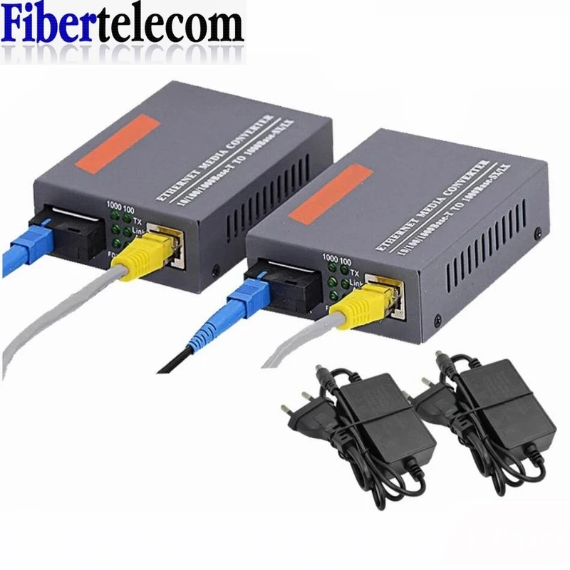 Gigabit Fiber Optical Media Converter HTB-GS-03 1000Mbps Single Fiber SC Port External Power Supply Optical fiber transmitter