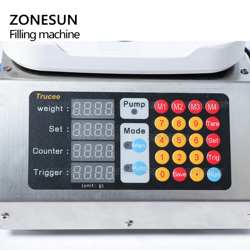 ZONESUN 0-50ml Small Automatic CNC Liquid Filling Machine 110V-220V Perfume Weighing Filling Machine Oral Liquid Solution Filler