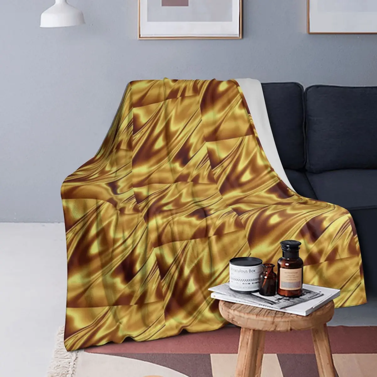

Super Shiny Gold Merchandise Blankets Soft Warm Flannel Throw Blanket Plush for Bed Living room Picnic Travel Home Sofa