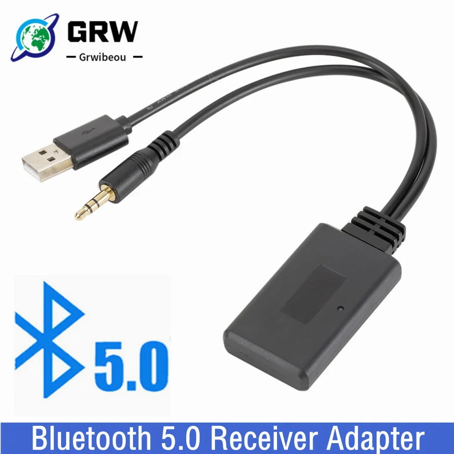 Grwibeou Universal Auto Drahtlose Bluetooth Empfänger USB 3,5 Mm Aux Media Bluetooth 5,0 Musik-Player Audio Kabel Adapter Für BMW