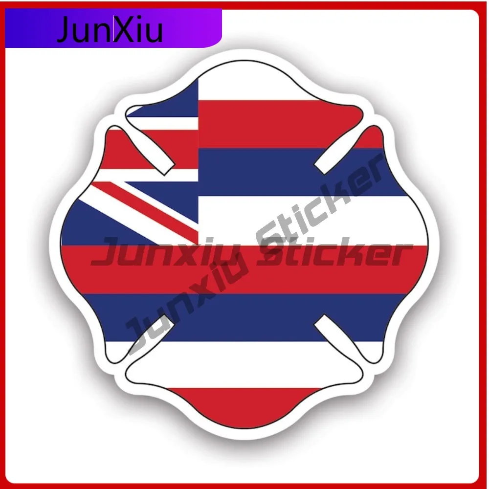 

Hawaii State Maltese Cross Shaped Sticker Anime Car Waterproof Vinyl Decal For Door Trim Sticker Unique Unique Outdoor Fun