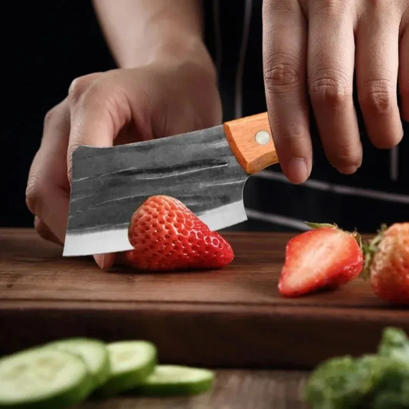 فائدة سكاكين المطبخ الشيف اللحوم الساطور الأسماك الفاكهة سكين Barbece الأسماك قطعة العاج القاطع الخشب مقبض سكين الجزار جيدة للطبخ #4