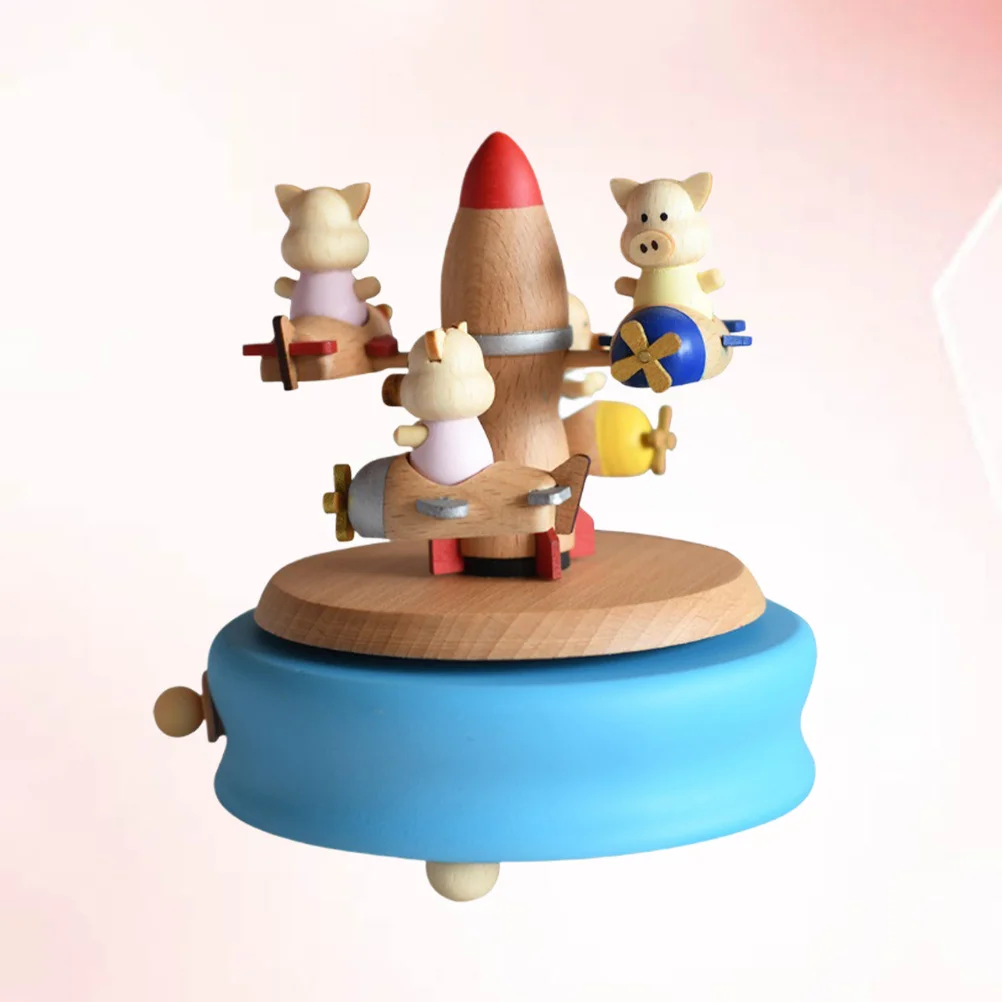 

1Pcs Sky-Blue Pig Music Box Fine Workmanship Creative Present for Friends Spouse Sweetheart Relatives Melody Box