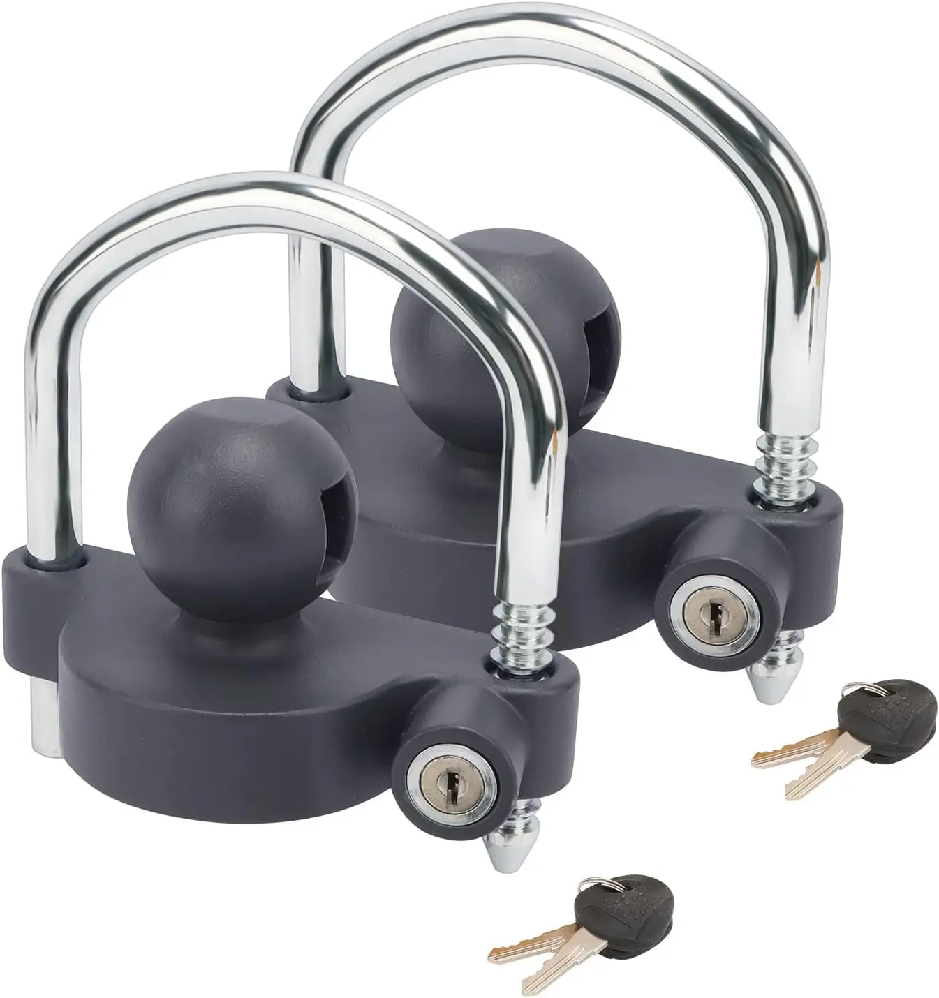 

Universal Adjustable Trailer Coupler Lock, Anti-Theft Hitch Lock for 1-7/8', 2', 2-5/16' Coupler - 2 Pack