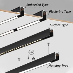 Luz de trilha magnética personalizável, trilho de alumínio grosso, luz LED para sala de estar, casa, preto ou branco, MT20, DC48V, 2mm, grosso