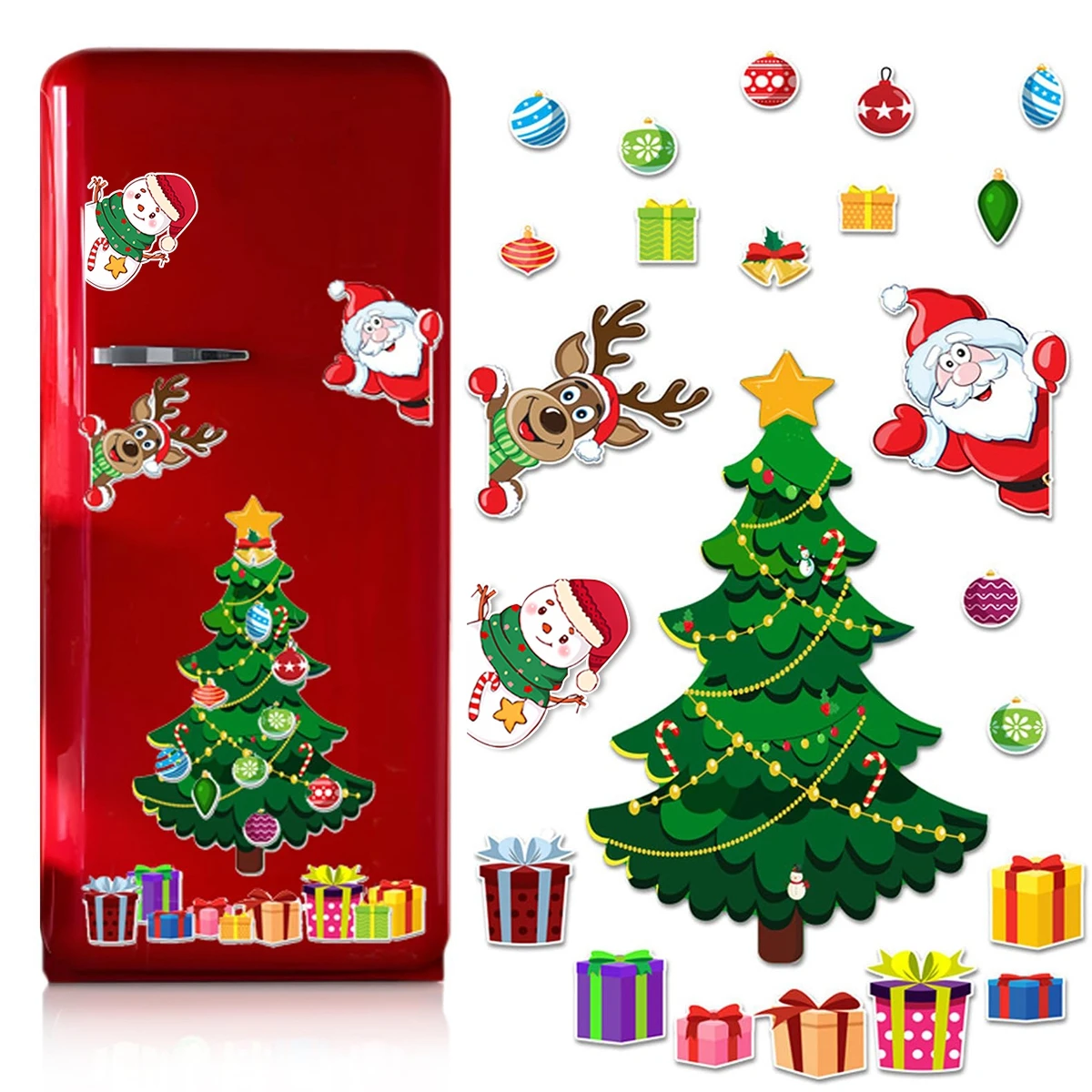 

Christmas Tree Magnets for Refrigerator Stickers Decoration Xmas Stickers for Fridge Christmas Decoration for Home New Year Gift