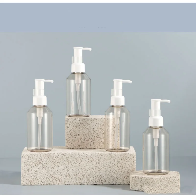 150 مللي زجاجة محلول بلاستيكية فارغة مضخة زيت مستديرة الكتف مستحضرات التجميل إعادة الملء حاوية التعبئة والتغليف زجاجات الشامبو #3