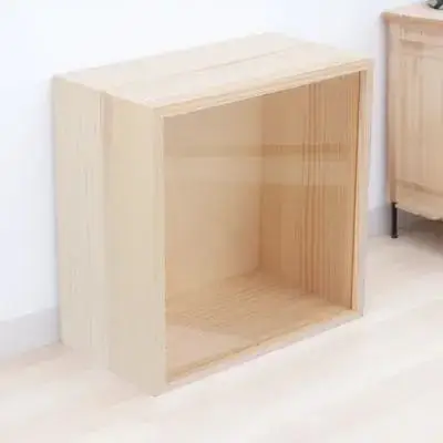 

Wooden Storage Box with Clear Lid Small Jewelry Organizer Case for Rings Earrings Trinkets Household Sundries Display Gift