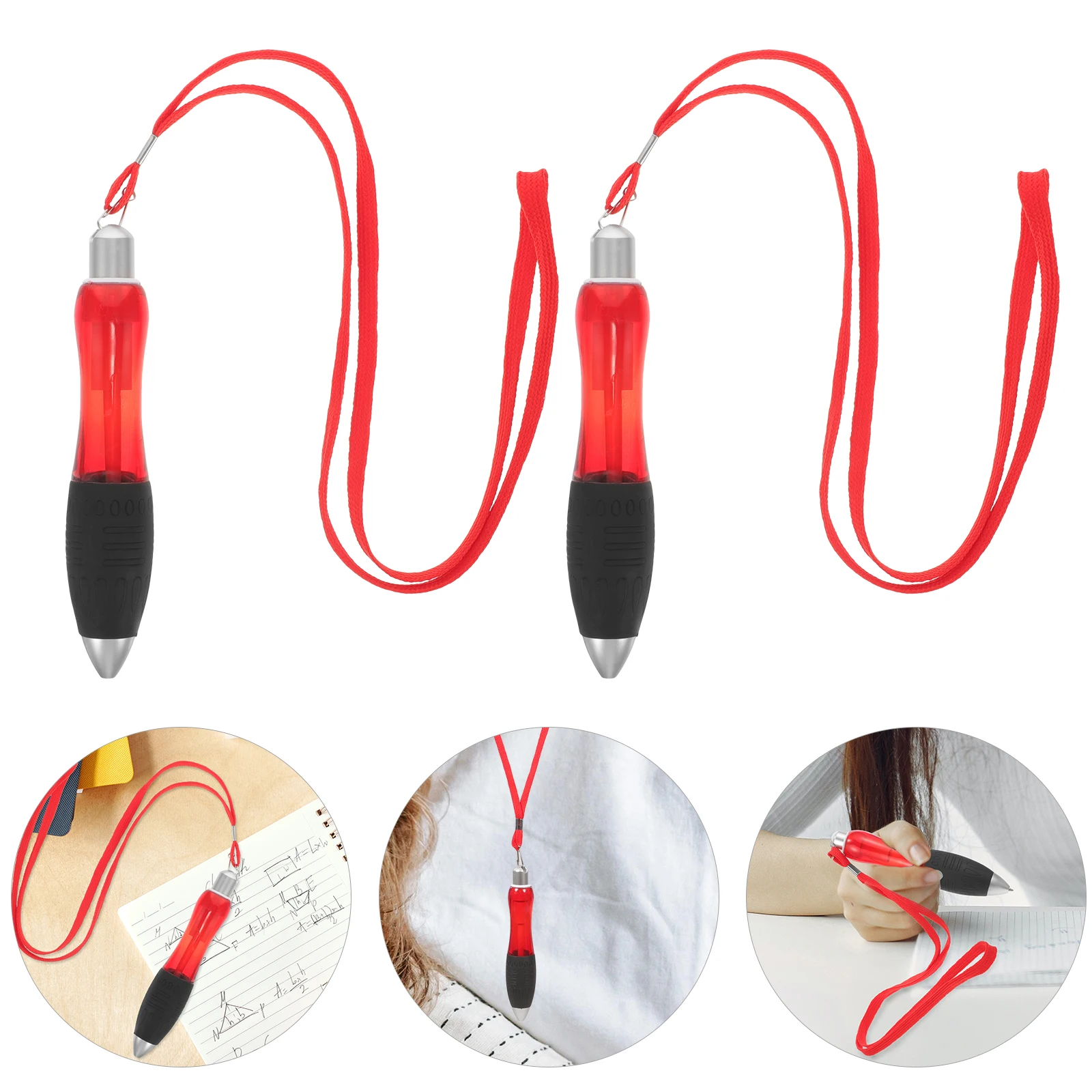 

2pcs Weighted Comfort Grip Pens Soft Material Long Writing Sessions Red ergonomic fat ballpoint protective sleeve