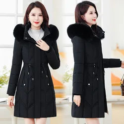 Winter Thicken Warm Cotton Female Parkas Casual Hooded Padded Coat Long Winter Jacket Women Down Cotton Coat Snow Wear Coat