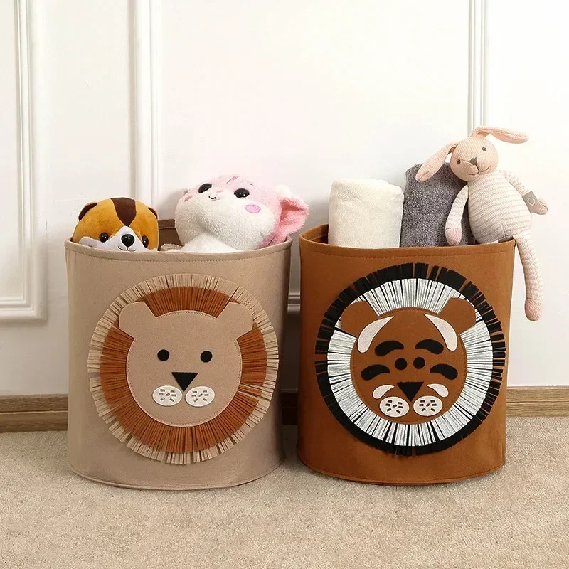 

1/2/PCS Baby Storage Basket Panda Dinosaur Cartoon Felt Organizer Laundry Dirty Clothes Bucket Toy Storage Box Gift Ideas