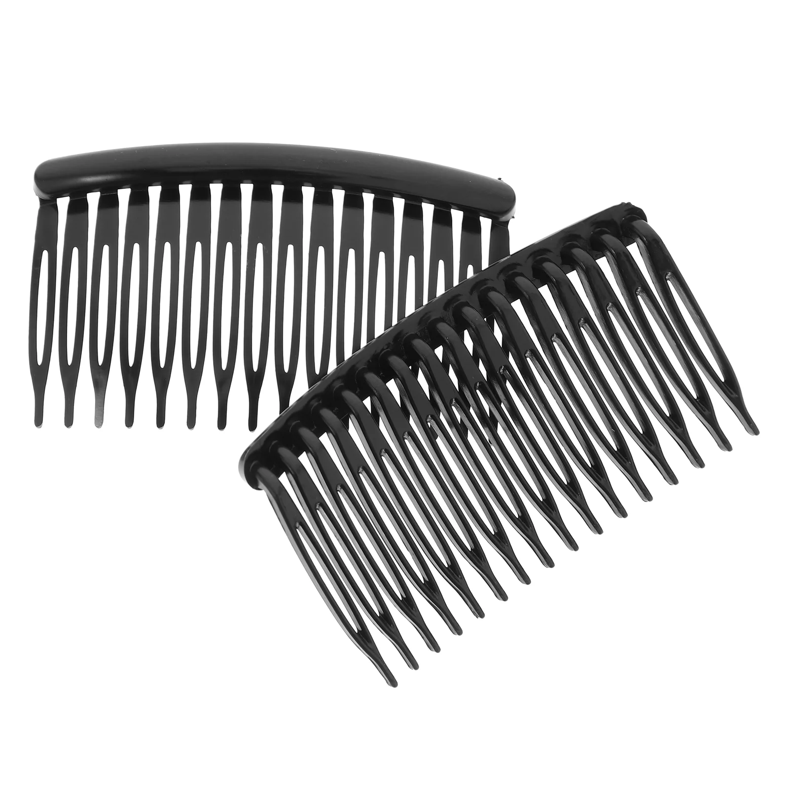 

2pcs Plastic Hair Comb Women Girls 16 Teeth Easy to Use for All Hair Styles Black 8x5cm Wedding Prom Party Accessories