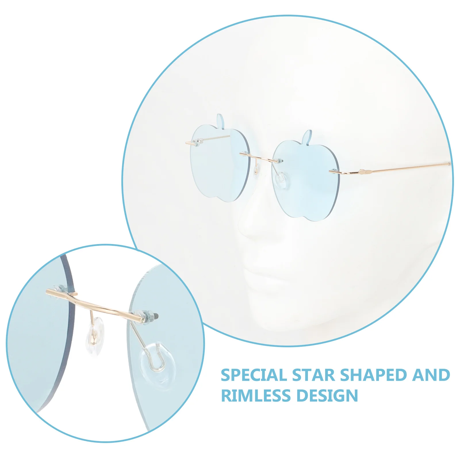 

1 Pair Rimless Sunglasses Frameless Design For Party Beach Vacation Uv Protection Irregular Shape Fashion Eyewear Summer Outdoor