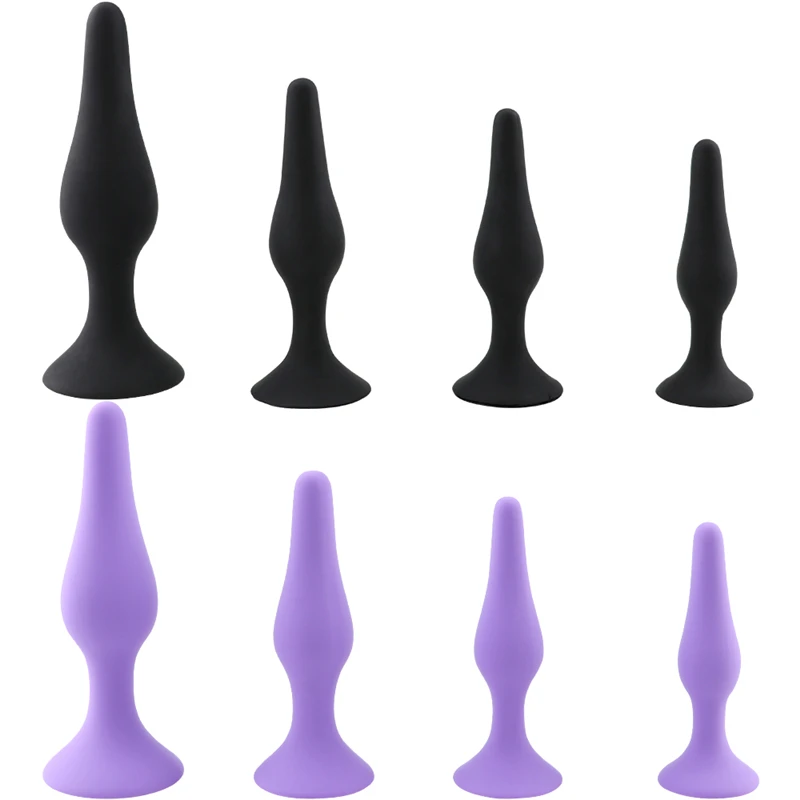 4 Sizes Medical Grade Silicone Anal Trainer Kit for Men Prostate Massager Anal Butt Plug Sex Toys For Female Men