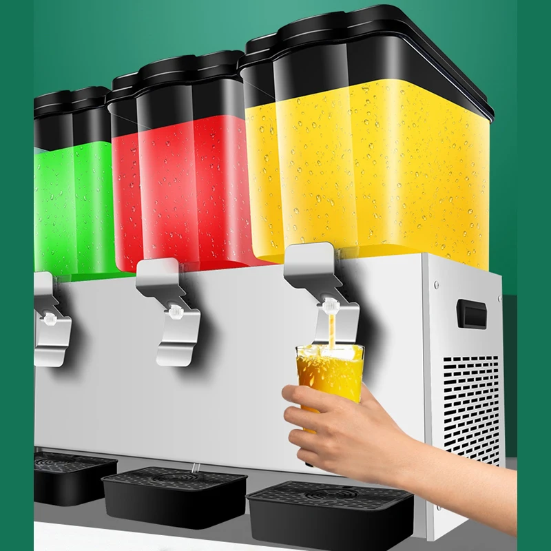 Commercial Self-Service Beverage Juice Iced Stall Refrigeration Cold Drink Machine Three Cylinder Three-Cylinder