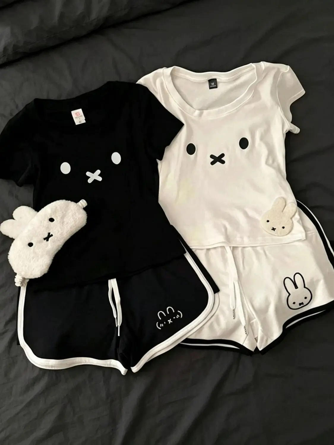 

Lovely Sweet Miffy Can Be Worn Outside Round Collar Pajamas Woman Summer Senior Sense Soft Sister Student Dormitory Foreign Suit