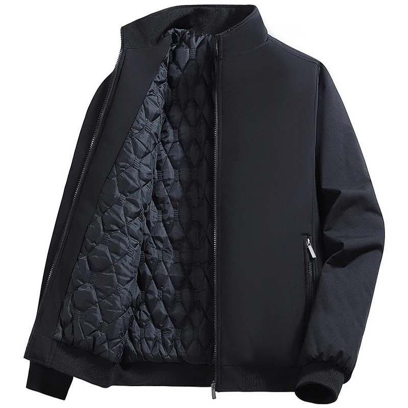 Мужская куртка с воротником-стойкой, мужская парка, зимняя новая пуховая куртка, флисовые теплые куртки, мужское деловое пальто для отдыха, бейсбольные пальто M-8XL