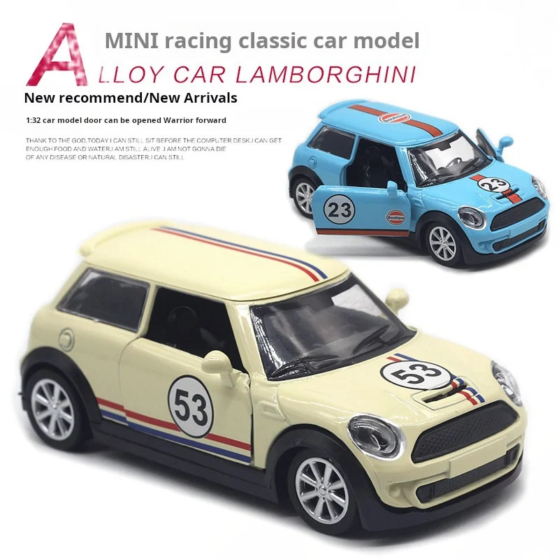 

1:32 Alloy Model Mini Painting 53 Racing Classic Model Pocket Toy Pull-Back Door Car Model Children's Toy