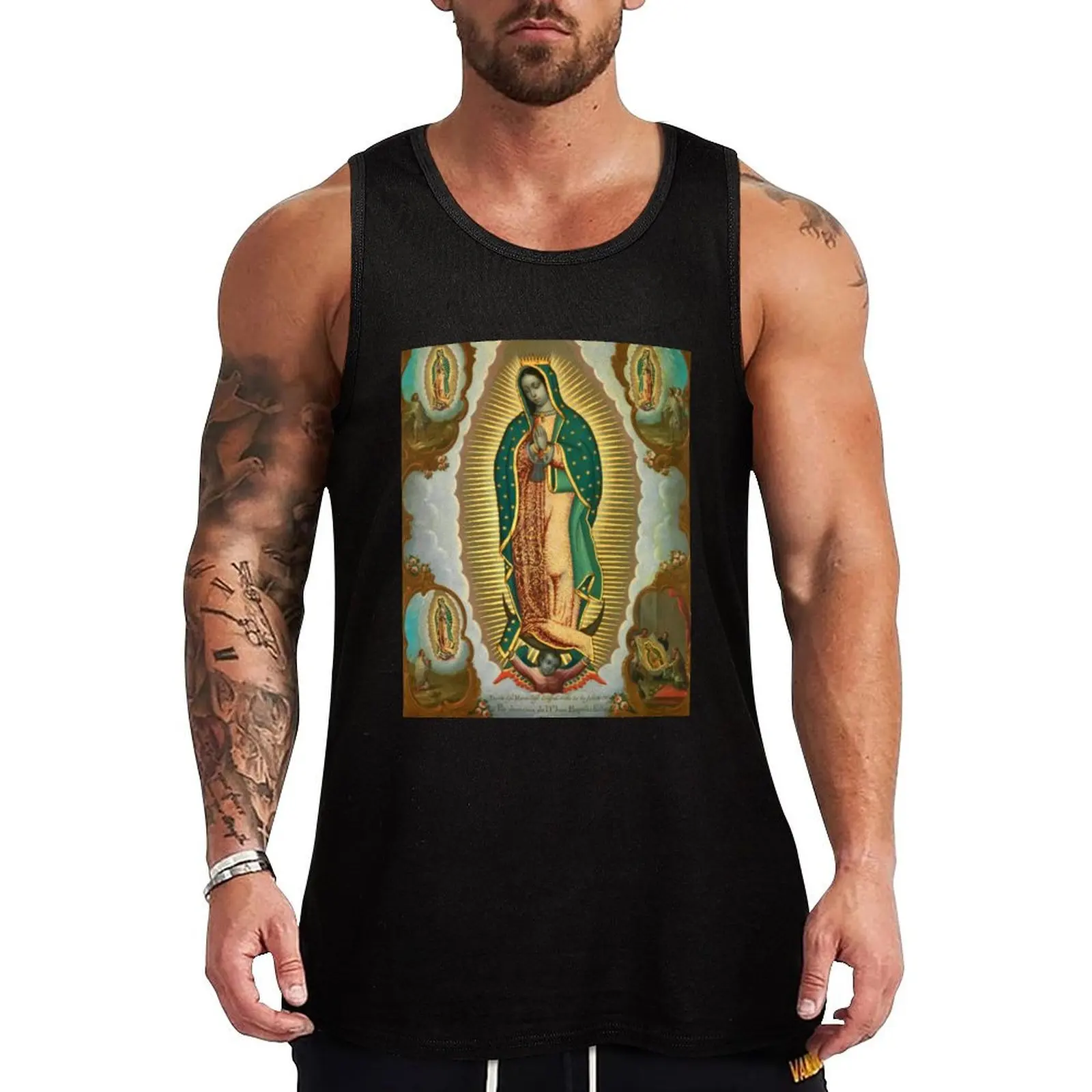 La Guadalupana - Virgen de Guadalupe en exhibición en The Met Gallery 749 Camiseta sin mangas con estampado gráfico vintage, camiseta sin mangas con estampado retro