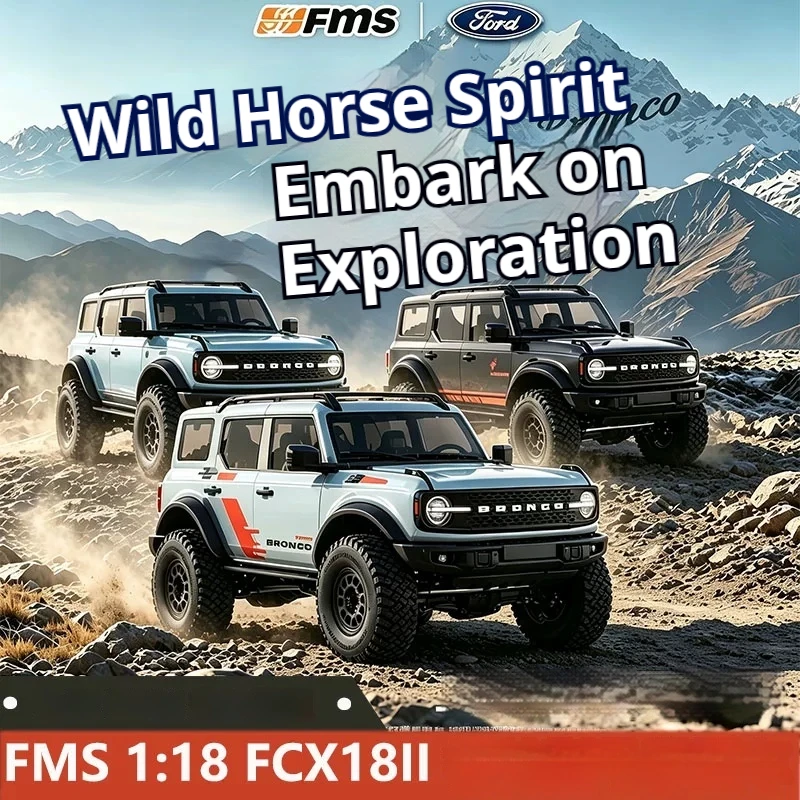 FMS 1/18 Scale RC Rock Crawler 2nd Gen Chassis Magnetic Detachable Body Shell Simulation Off-Road Remote Control Hobby Model Car