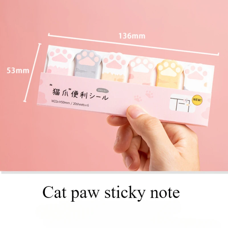 120 fogli Cat Claw Note autoadesive Adesivo Memo Note Pad Segnalibro Messaggio Note Adesivo memo pad notas adesivas note book