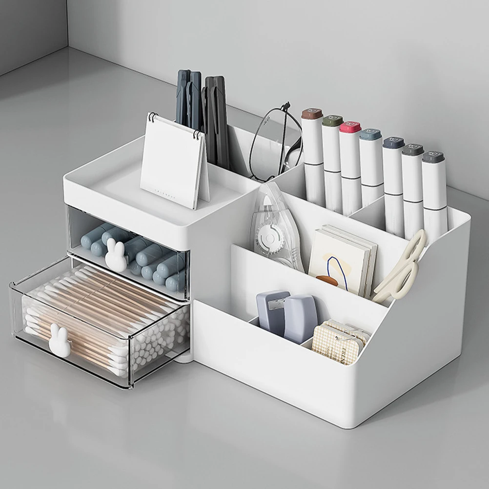 

Drawer Storage Box White PP Multi layer Office Student Dorm Home Desktop Stationery Cosmetics ganizer Storage