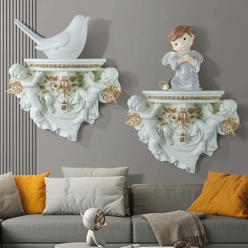 European creative angel rack baffle porch TV wall three-dimensional decorative wall hanging