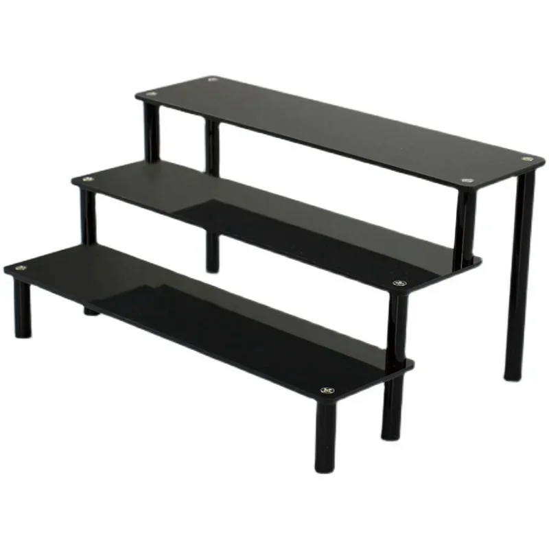 Completely Black Acrylic Display Rack Is Used For Cupcakes, Perfume, 2-5 Layer Assembly Storage Rack Is Used For Blind Box Toys
